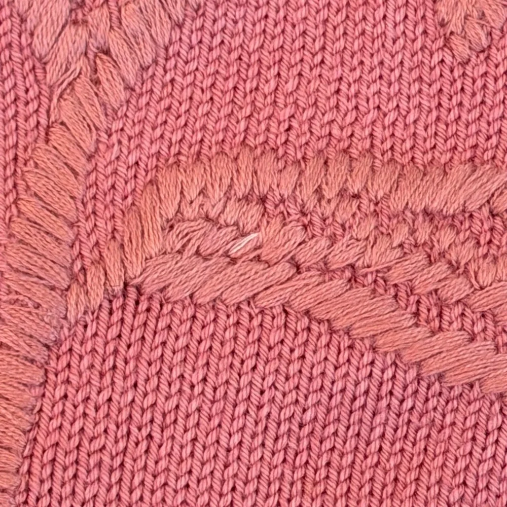 Haute Hippie Style Pink Floral Butterfly Embroidered Knit Sweater‎ Womens M Boho
